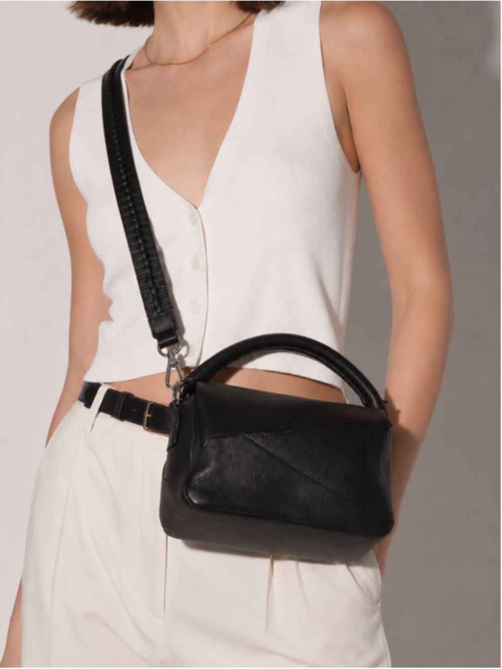 Walter Baker Jagger Crossbody Bag Black Leather NWT | Puzzle Bag